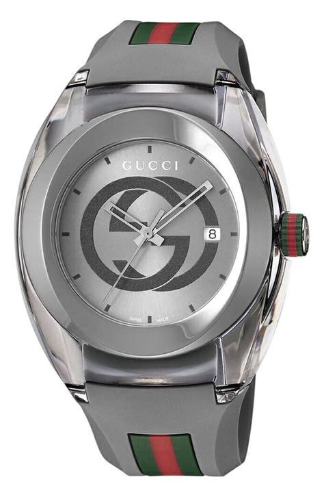 gucci men's rubber strap